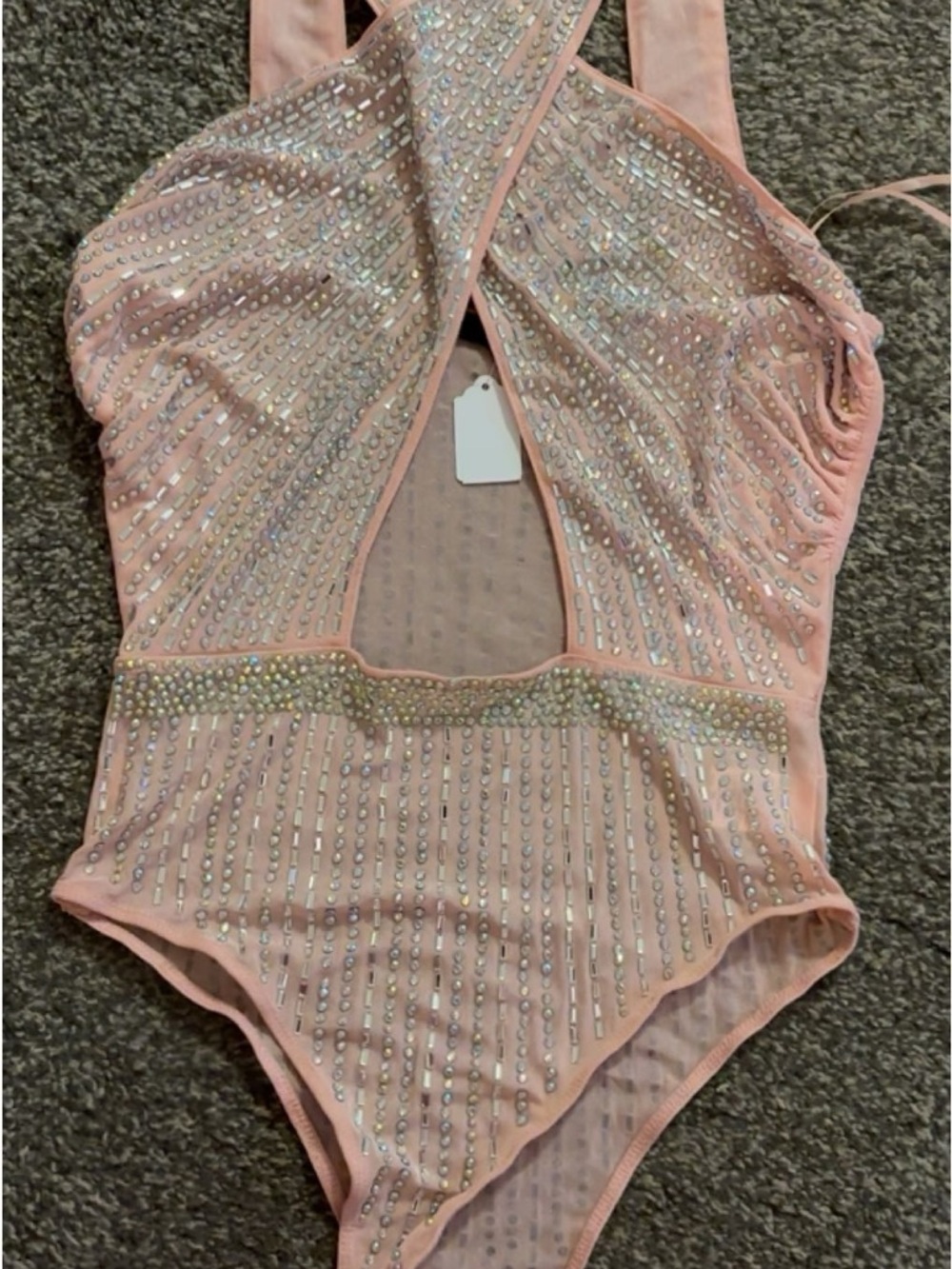 Pink Embellished women’s bodysuit